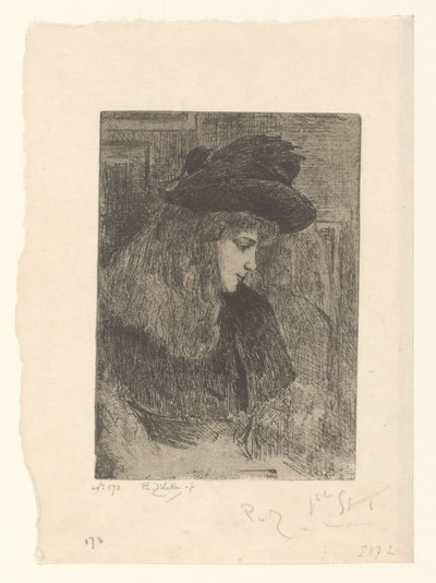 Meisje sätter hackad Flicka med blont hår (originaltitel) av Philip Zilcken (signed by artist)