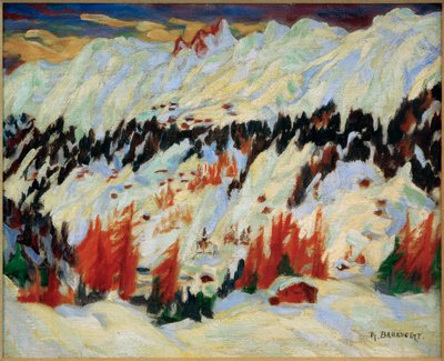 Vinterlandskap nära Davos Frauenkirch, (Vinterlandskap nära Davos Glacis) av Philipp Bauknecht