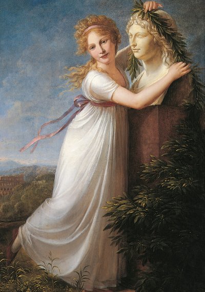 Ida kransar sin mammas byst av Philipp Friedrich von Hetsch