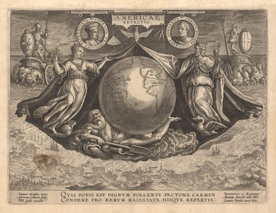 America Revetio Cover, 1591 av Philipp Galle