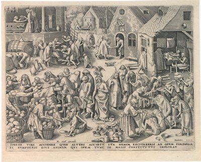 Caritas Charity från De sju dygderna, 1559. av Philipp Galle
