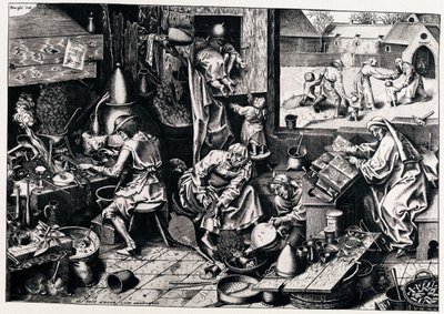 Alkemisten, 1558 av Philipp Galle