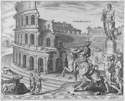 Colosseum i Rom från serien Världens åttonde underverk efter Maarten van Heemskerck, 1572 av Philipp Galle