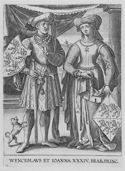 Wenceslaus I, hertig av Luxemburg och Joanna, hertiginna av Brabant, ca. 1600 av Philipp Galle