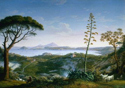 Utsikt över Pozzuolibukten från Solfatara, 1803. av Philipp Hackert