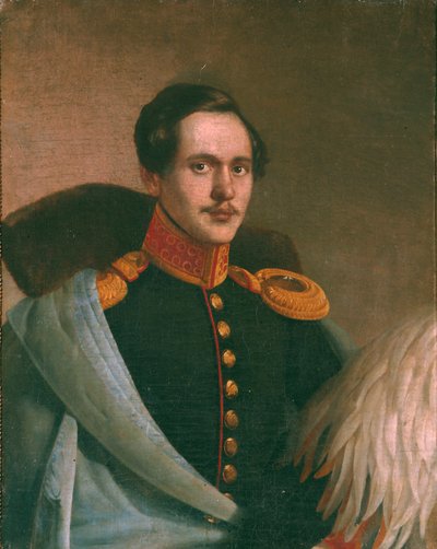 Porträtt av poeten Mikhail Lermontov 1814-1841, 1834 av Philipp Osipovich Budkin