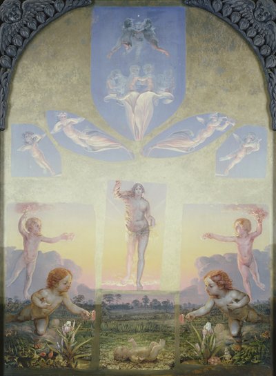 En studie för den andra versionen av "The Morning" av Philipp Otto Runge