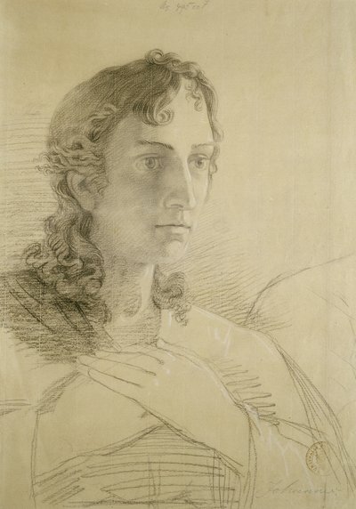 St. Johns huvud och händer, 1806 (krita och kol på papper) av Philipp Otto Runge