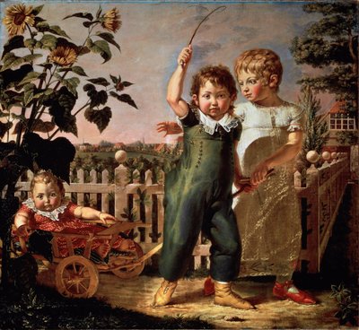 Porträtt av barn Hulsenbeck Målning av Philipp Otto Runge (1777-1810) 1805 sön. 130,5x140,5 cm Hamburg, Kunsthalle av Philipp Otto Runge