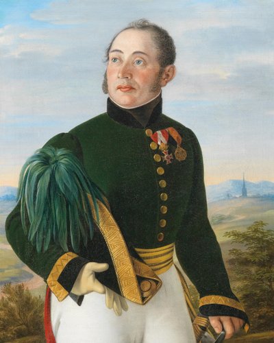 Porträtt av fältmarskalklöjtnant Friedrich von Spannoghe 1782-1850, 1830. av Philipp Stöhr