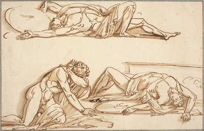 Akilles och Patroklos av Philippe Auguste Hennequin