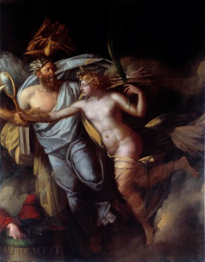 Franska revolutionen: "" Det franska folkets triumf den 10 augusti"" Allegori över dagen den 10 augusti av Philippe Auguste Hennequin