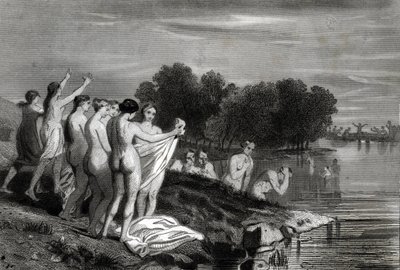 Döpning: Döpare är kristna som tror att dopet endast är giltigt när kandidaten bekänner sin tro på Kristus och vill bli döpt. av Philippe Auguste Jeanron