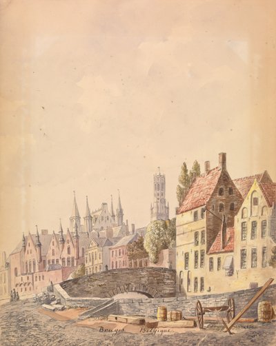 Brygge (akvarell på papper) av Philippe Auguste de Peellaert