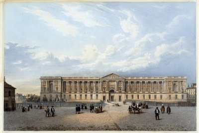Colonnade du louvre - i "" Walk in Paris och dess omgivningar "", designad av Jacottet och Benoist, ca. 1840 av Philippe Benoist