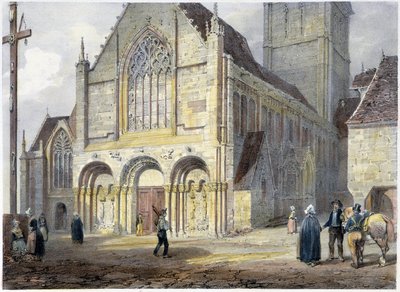 Kyrkan St. Frälsaren av Dinan - Litografi av Benoist och Jacottet av Philippe Benoist