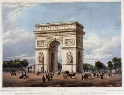 Triumfbågen - i ""Vandra i Paris och dess omgivningar"", designad av Jacottet och Benoist, ca. 1840 av Philippe Benoist