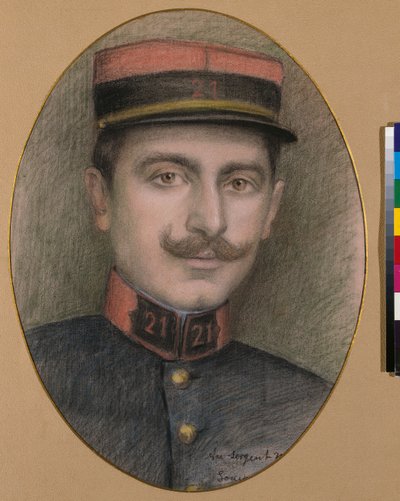 Sergeant vid 21:a infanteriregementet (pastell på papper) av Philippe Galard