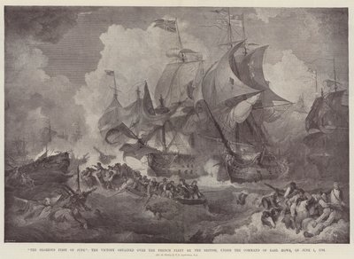 Den härliga första juni, segern över den franska flottan av britterna, under befäl av Earl Howe, den 1 juni 1794 av Philippe Jacques de Loutherbourg