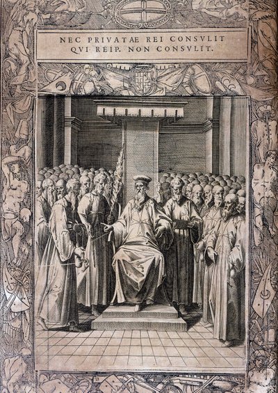 Stadgar för Maltas orden "Statuta Hospitalis Hervsalem"" (Riddarnas råd), av Philippe Thomassin, sent 1500-tal av Philippe Thomassin