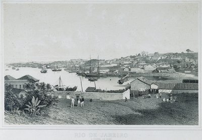 Nio panoramautsikt över Rio de Janeiro: Prainha (da Saude) av Philippe and Ciceri Eugene Benoist