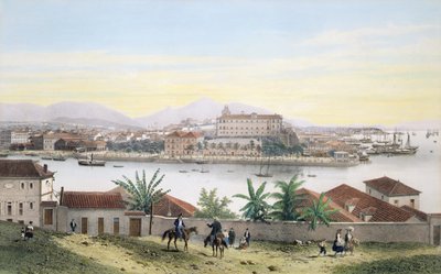Rio de Janeiro (litho färg) av Philippe and Ciceri Eugene Benoist