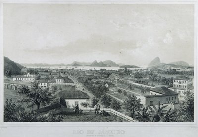 Nio panoramautsikt över Rio de Janeiro: Catette och ingången till Barra av Philippe and Ciceri Eugene Benoist
