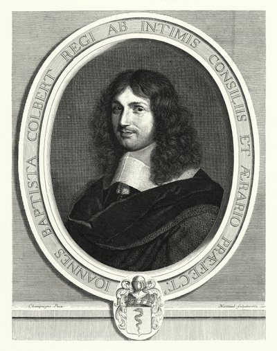 Jean-Baptiste Colbert, fransk statsman (gravyr) av Philippe de (after) Champaigne