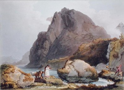 Llyn Ogween, från "The Romantic Picturesque Scenery of England and Wales", publicerad 1805 (färggravyr) av Philippe de (after) Loutherbourg