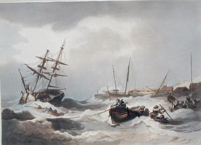 Storm off Margate, från "The Romantic and Picturesque Scenery of England and Wales", publicerad 1805 (färggravyr) av Philippe de (after) Loutherbourg
