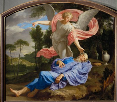 Elijah sover (olja på duk) av Philippe de Champaigne