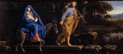 Flygningen i Egypten Målning av Philip av Champaigne (1602-1674) 1656 Senlis, Museum of Art and Archaeology av Philippe de Champaigne