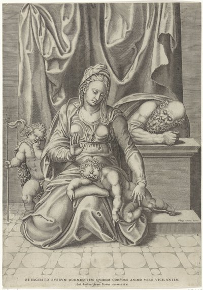 Helig familj med Johannes Döparen av Philippe de Soye