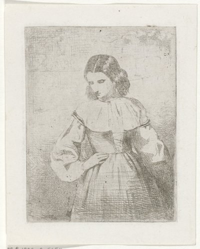 Porträtt av en ung kvinna av Philippus Anthonius Alexander Kanne
