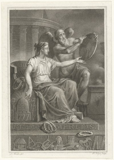 Symbolisk representation vid 50-årsdagen av Felix Meritis, 1827 av Philippus Velijn