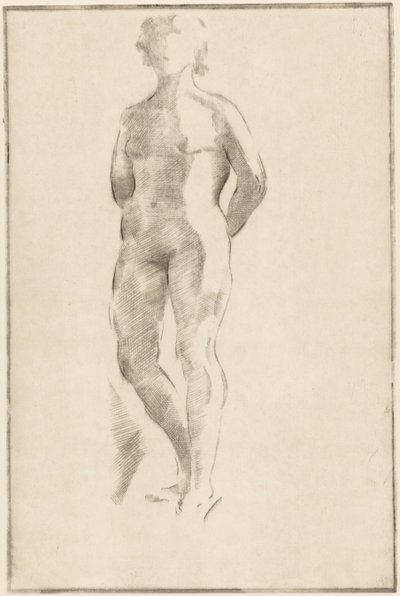 Stående naken kvinna med händerna bakom ryggen av Philippus de Groot (signed by artist)