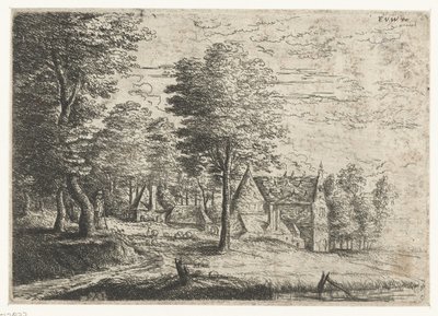 Landskap med en herde och hans flock Tre landskap (serietitel) av Philips Augustijn Immenraet