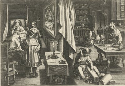 Syfilismedicin Nya uppfinningar och upptäckter (serietitel) Nova Reperta (serietitel) av Philips Galle (attributed to workshop of)