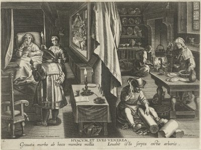 Medicin mot syfilis av Philips Galle (attributed to workshop of)