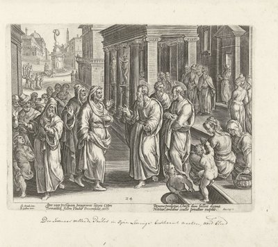 Paul bråkar med trollkarlen Elymas Apostlarnas handlingar (serietitel) Acta Apostolorum (serietitel) av Philips Galle (possibly)