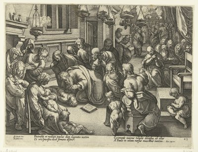 Paulus återuppväcker Eutykus Apostlarnas historia (serietitel) av Philips Galle (workshop of)