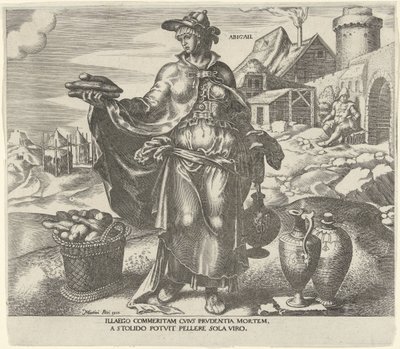 Abigael Abigail (titel på objekt) Åtta kända kvinnor från Gamla och Nya testamentet (serietitel) av Philips Galle