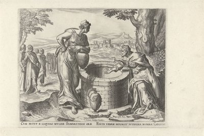 Kristus och den samaritanska kvinnan vid brunnen Sex scener med Kristus och kvinnor från evangelierna (serietitel) av Philips Galle