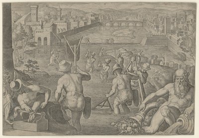 Fiske med håvar av Philips Galle