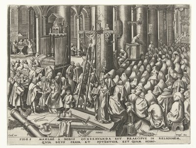 Tro Fides (titel på objekt) De sju dygderna (serietitel) av Philips Galle
