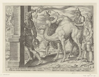 Det är lättare för en kamel att gå genom ett nålsöga än för en rik man att komma in i Guds rike The Misery of Riches (serietitel) av Philips Galle