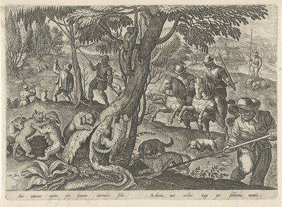 Jacht op wilde katten Jachttaferelen (serietitel) Där alla typer av jakt, fågelfågel och fiske (serietitel) av Philips Galle