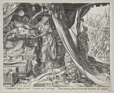 Judith dödar Holofernes av Philips Galle
