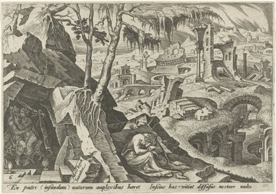 Lot och hans döttrar The Days of Doom of the Jewish People (serietitel) av Philips Galle