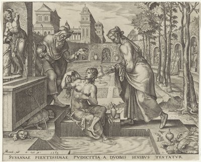 Äldste försöker förföra Susanna Story of Susanna (serietitel) av Philips Galle